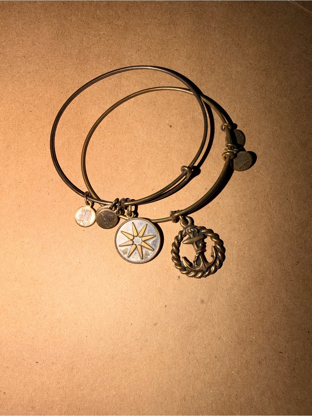 Alex and Ani Gold-Tone Star & Rope Charm Bangle Set